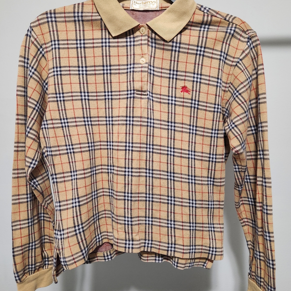 Burberry Vintage Womens Novacheck Poloshirt Longsleeve